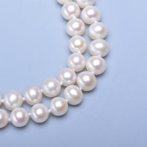 Collier en argent S925 avec boucle, perles d'eau douce de 8 à 9 mm, presque parfaites, avec un cadeau de fleur de prunier - Product Image 2