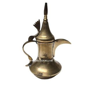 Modern Style Indian Metal Brass Made Coffee <b>Pot</b> Dallah with Vintage Design Gold Finish Latest Home and Restaurant Use Souvenir - Product Image 1