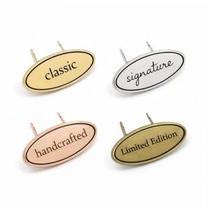 Étiquettes métalliques personnalisées pour sacs à main, petites découpes, couture sur mesure. - Product Image 2