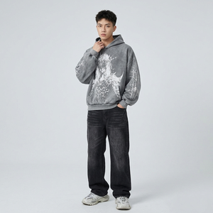 Eyre Sport Wear Factory – Sweat à capuche surdimensionné pour homme, 100 % coton, brodé, style streetwear, personnalisable - Product Image 4