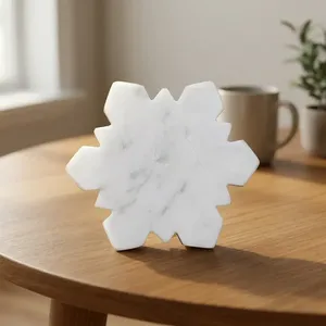 Juego de Posavasos de Mármol Hechos a Mano de Lujo Clásico, Piedra Natural, Resistentes al Agua y al Calor, para Hogar, Cocina y Oficina - Product Image 2