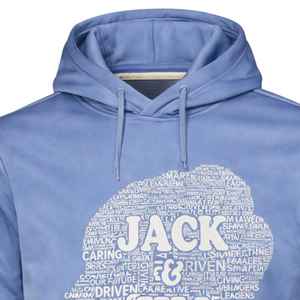 เสื้อฮู้ดแจ็คแอนด์จิล สีน้ำเงินรอยัล พร้อมลายกราฟิกคอลลาจตัวอักษร เสื้อฮู้ดที่สวมใส่สบายและมีสไตล์สำหรับผู้ชาย ผู้หญิง และวัยรุ่น - Product Image 6