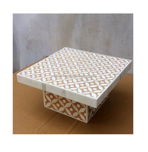 Top Selling Bone Inlay Square Cake Stand Floral Cake Stand/Chocolate Stand for EID and Ramadan Party Specially - Product Image 3
