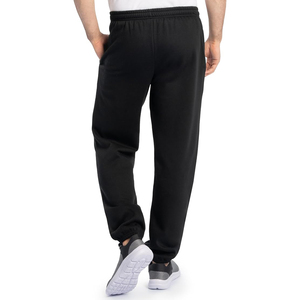 Men's Black Fleece Sweatpants Elastic Waist Casual Jogging Pants With Side Pockets Autumn Wear - Product Image 2