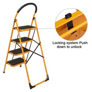 Portable Home and <b>Kitchen</b> 4-<b>Step</b> Folding Ladder Anti-Slip with Rubber Hand Grip RT - Product Image 4