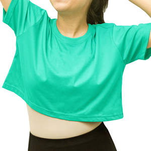 Haut court côtelé à carreaux tendance pour femme, écologique, doux, confortable, léger, mélange, décontracté, coupe classique pour l'été - Product Image 5