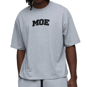 Camiseta de hombre de algodón 100% de lujo, de alta calidad, de secado rápido, transpirable, con hombros caídos, bordado, estilo urbano, talla grande, venta al por mayor OEM - Product Image 3