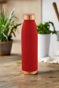 Bouteille d'eau classique en cuivre rouge écologique avec couvercles, gourde de voyage portable - Product Image 1