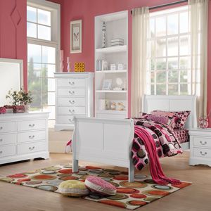 Letto matrimoniale in legno bianco stile sleigh - Product Image 5