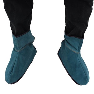Guêtres de soudage en cuir de vachette pleine fleur de qualité supérieure, certifiées CE, ignifuges, pour la sécurité industrielle, protection des jambes et du corps - Product Image 1