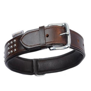 Collar de piel de vaca auténtica para perro, accesorios de lujo hechos a mano con tachuelas - Product Image 4