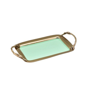 Plateau décoratif vintage unique en métal argenté et doré avec motif d'oiseau sur branche, fait main en acier inoxydable, prix usine - Product Image 5