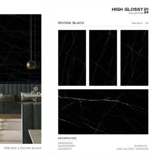 Carreaux de porcelaine super brillants de haute qualité, surface 60x120cm (600x1200mm, 24x48), pour revêtements muraux et sols intérieurs de luxe. - Product Image 1