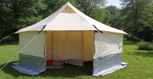 Tente familiale quatre saisons de 4x6 mètres avec fenêtres en moustiquaire, tissu coupe-vent et hydrofuge pour utilisation d'urgence - Product Image 2