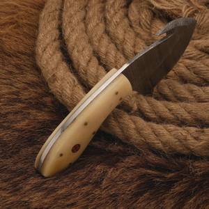 Couteau de chasse d'extérieur Pasha Enterprises en acier Damas de qualité industrielle, lame fixe, manche en os, EDC, Full Tang, Drop Point, garantie 3 ans - Product Image 4