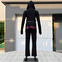Ensemble de yoga grande taille couleur unie respirant avec pantalon de survêtement taille haute coupe droite et sweat à capuche court – Tenue de sport