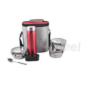 Fiambrera clásica de lujo para Magdalenas con tapa de plástico Juegos de vajilla de acero inoxidable para el almuerzo y la cena - Product Image 3