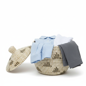 Cestas de algas marinas decorativas hechas a mano ecológicas para almacenamiento, paja natural tejida, productos al por mayor de Vietnam, decoración del hogar - Product Image 6