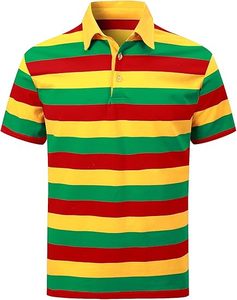 เสื้อเจอร์ซีย์ลายทางสีแดง ขาว น้ำเงิน สำหรับผู้ชาย ผ้าฝ้าย ทรงปกติ แขนสั้น เสื้อกอล์ฟลำลอง สวมใส่สบาย มีสไตล์ ไซส์พลัส - Product Image 4