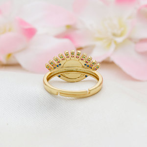 Wholesale Gold Plated Sterling Silver CZ Devil's Eye Fine <b>Ring</b> Jewelry Red Enamel <b>Adjustable</b> Women <b>Ring</b> Jewelry Gift Party - Product Image 6