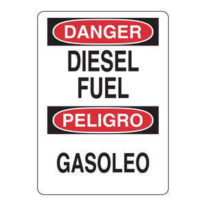 Señal Bilingüe de Peligro de Combustible Diésel - Impresa con UV en PVC/Aluminio para Seguridad en Interiores y Exteriores - Product Image 3