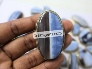100% Natural Blue <b>Opal</b> Grooved Pendant Top Quality <b>Opal</b> Brass Groove Wholesale Price Lot Blue <b>Opal</b> Macrame Pendant Crystal - Product Image 4