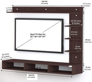 Mueble de TV de madera sintética en forma de C para montar en la pared, gabinete flotante para sala de estar/habitación infantil/dormitorio - Product Image 2