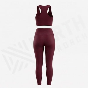 Conjunto Deportivo de Dos Piezas para Mujer, Top Deportivo de Cintura Alta con Efecto Push-Up, Pantalones Transpirables y Elásticos, Ropa Deportiva para Yoga, Gimnasio y Fitness - Product Image 2