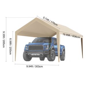 Bâche de remplacement robuste pour abri de voiture/garage 10 x 20 pieds, protection UV, installation facile - Product Image 6