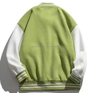 Parche de chenilla personalizado de la mejor calidad, bordado para hombre HIVJ183, chaqueta universitaria informal con cuello levantado, forro polar de algodón para invierno - Product Image 4