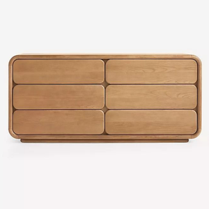 Commode à 6 tiroirs en teck avec bords arrondis - Product Image 1