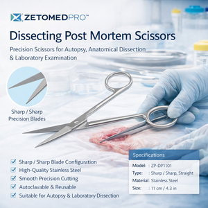 Tijeras de enterotomía post-mortem de 21 cm, rectas/sonda, hechas de acero inoxidable de alta calidad, instrumento quirúrgico de disección - Product Image 6