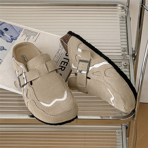 รองเท้าสวมแบบสลิปออนสำหรับผู้หญิง รุ่นใหม่ล่าสุด สไตล์เรโทร พื้นนุ่ม ปิดนิ้วเท้า ครึ่งส้น - Product Image 2