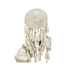 Atrapasueños Decorativo con Cabeza de Lobo, Decoración de Pared para el Hogar, Colgante de Plumas Naturales, Atrapasueños Grande de Macramé para Suministros de India - Product Image 6