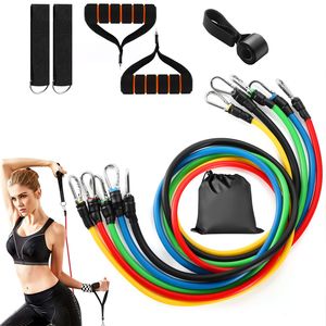 Set di fasce per allenamento Fitness da 11 pezzi, tubi di resistenza da 100 libbre, maniglie di ancoraggio per la caviglia, cinturini per allenamento fisico, Yoga - Product Image 1