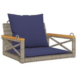 Dondolo Singolo da Esterno in Rattan PE Grigio con Design Smontabile - Product Image 2