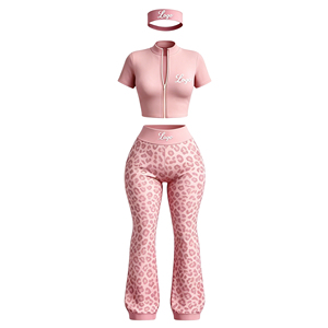 Conjunto de Pantalones Casuales Personalizados para Mujer 2026, Pantalones Acampanados con Estampado de Leopardo, Conjunto de Tres Piezas, Ropa Deportiva para Mujer - Product Image 6