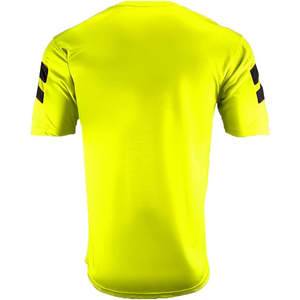 Maillot de football pour homme, jaune fluo, col en V, manches courtes, polyester respirant, coupe classique, toutes saisons, imprimé uni - Product Image 3