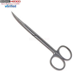 Tijeras de microdisección Iris 4.5, curvadas, punta fina, acero inoxidable plateado, instrumento quirúrgico manual con certificación CE para médicos - Product Image 5