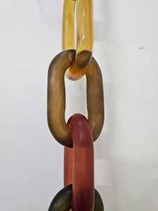 Artistic <b>Resin</b> Interlocking Chain <b>Sculpture</b> Multi Color Rectangular Links Casting Technique Home Decoration - Product Image 4