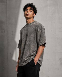 Camiseta preencogida vintage para hombre, personalizada, de alto gramaje, estilo streetwear, camiseta extragrande para hombre, camiseta extragrande al por mayor. - Product Image 2