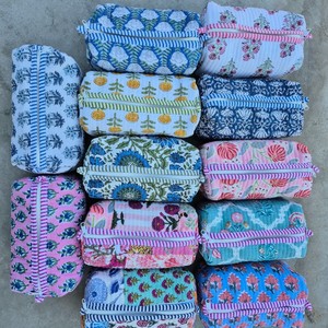 Floral Zipper Cosmetic Bags Medium Capacity Bohemian Style Textile Pouches for Makeup Accessory Organizers - Product Image 3