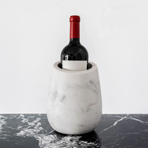 Nouveaux seaux à vin en marbre avec poignée en bois, refroidisseur et glacière à vin parfaits pour les dîners et les fêtes - Product Image 5
