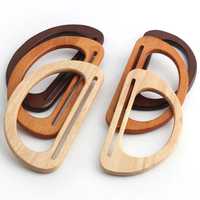 Cloxy 12cm Poignée de sac en bois demi-ronde en U de luxe écologique pour sac à main, accessoires de bricolage