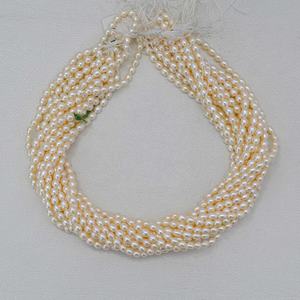 Pedido al por Mayor de Perlas de Agua Dulce Naturales de 4mm y 6mm, Forma de Arroz, Cuentas Lisas, Excelente Calidad, Perlas Blancas del Fabricante - Product Image 1