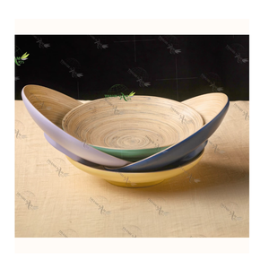 Plato de Servir de Bambú Hecho a Mano en Vietnam, Ecológico, Biodegradable, No Tóxico, Diseño Clásico, Duradero, para Fiestas, 21 cm de Diámetro - Product Image 1