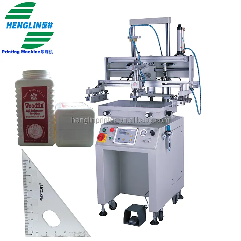 Máquina de impresión de pantalla de seda semiautomática para acrílico, placa de nombre, pcb, serie, llave móvil, Phneumatic, HT-4060FV
