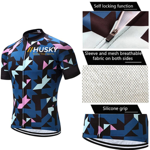 Jersey de Ciclismo Personalizado Azul de Manga Corta, Ecológico, 100% Poliéster, Unisex, Alta Elasticidad, Logotipo Frontal - Product Image 6