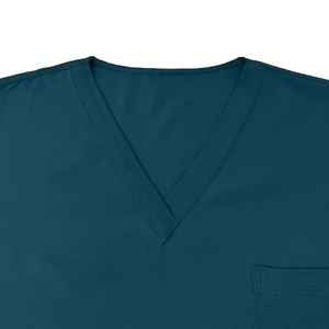 Unisex <b>Scrub</b> Tops V-Neck Dark Blue Polyester Hospital <b>Uniform</b> Blouses and Shirts Most selling product - Product Image 2