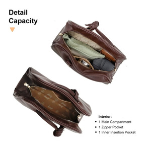 Sac Hody Maren pour femme, sac bowling en cuir synthétique de qualité supérieure, imperméable, fermeture à glissière, bandoulière réglable, fonctionnel - Product Image 4